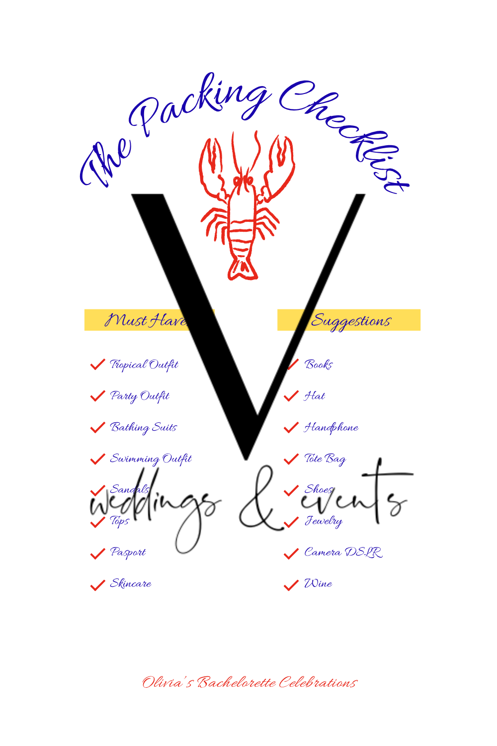 La Dolce Bachelorette Weekend Booklet - Vicky Rahmic Weddings and Events