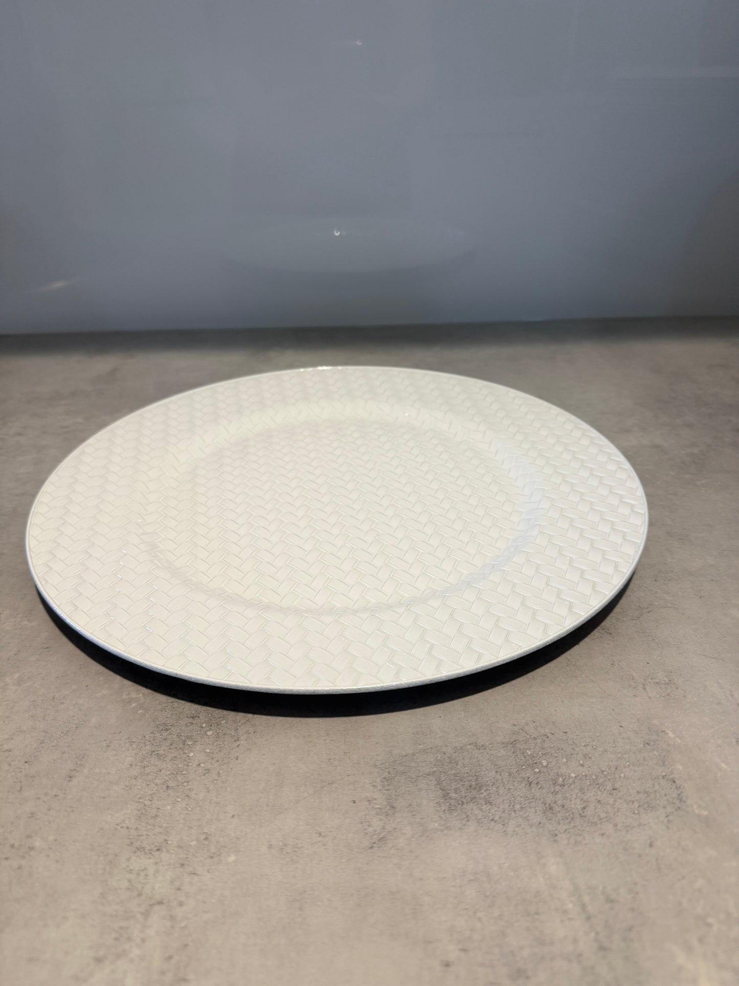 White Textured Weave Charger Plate