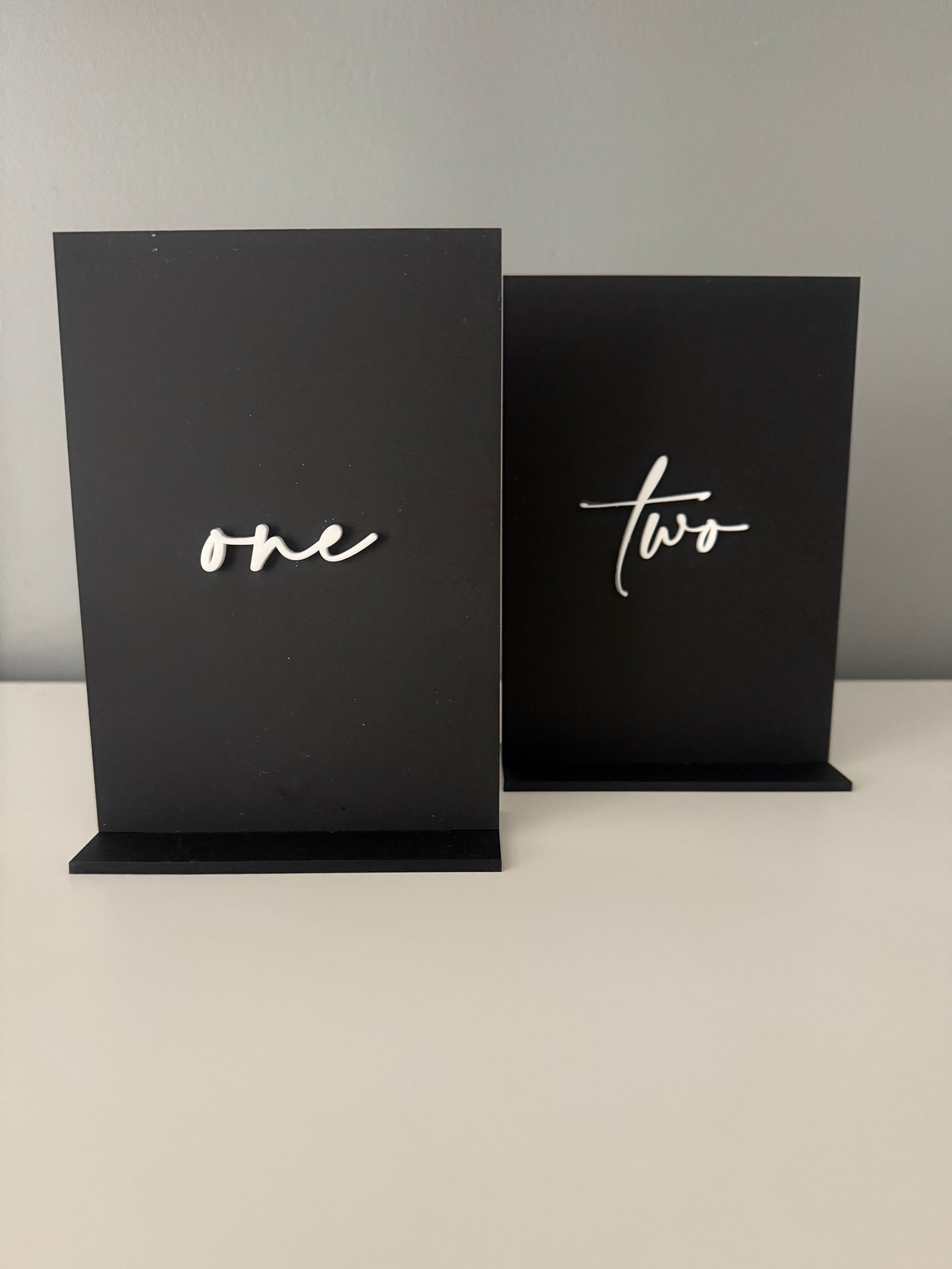 Black and White Acrylic Table Numbers