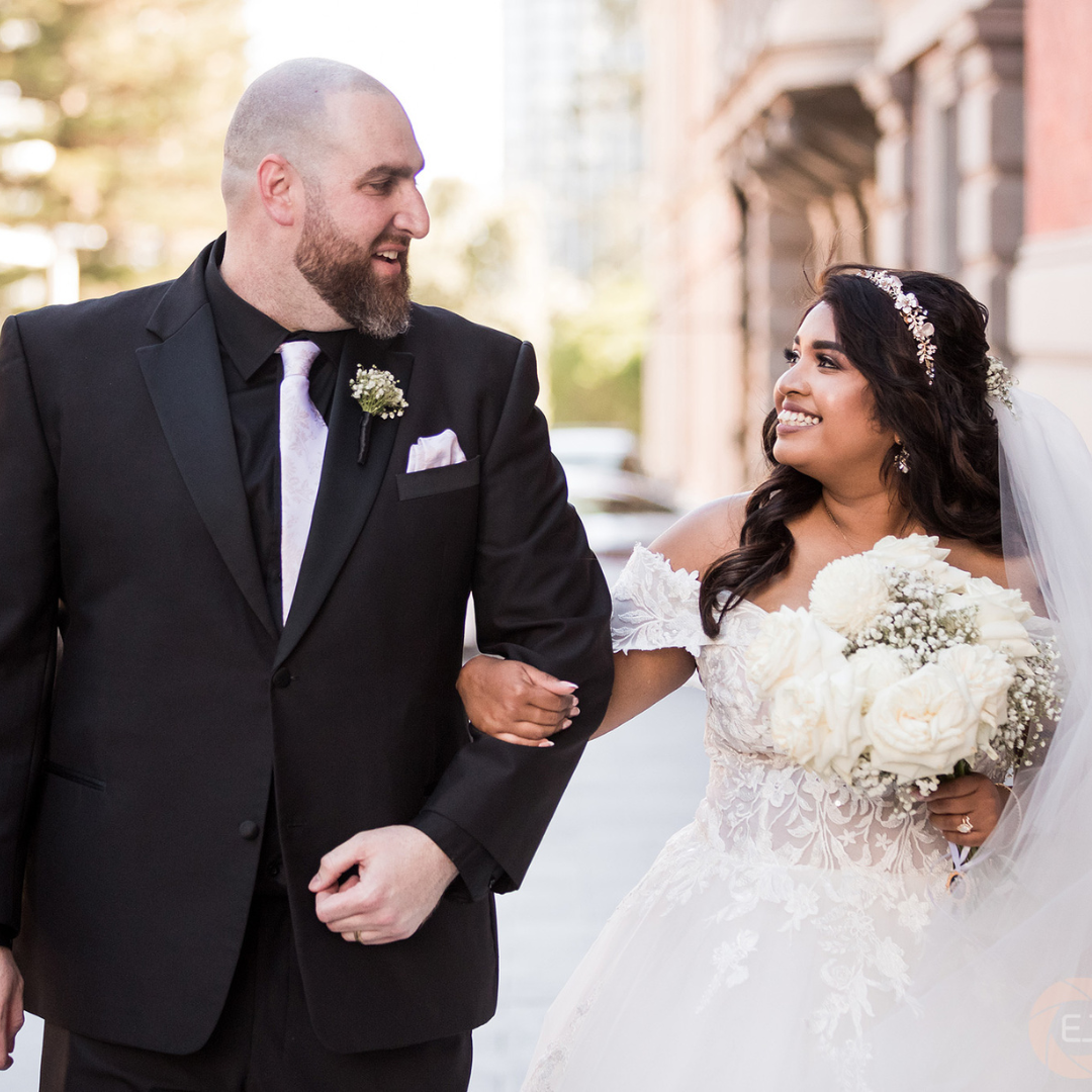 Bride and groom celebrating at The Westin Perth wedding