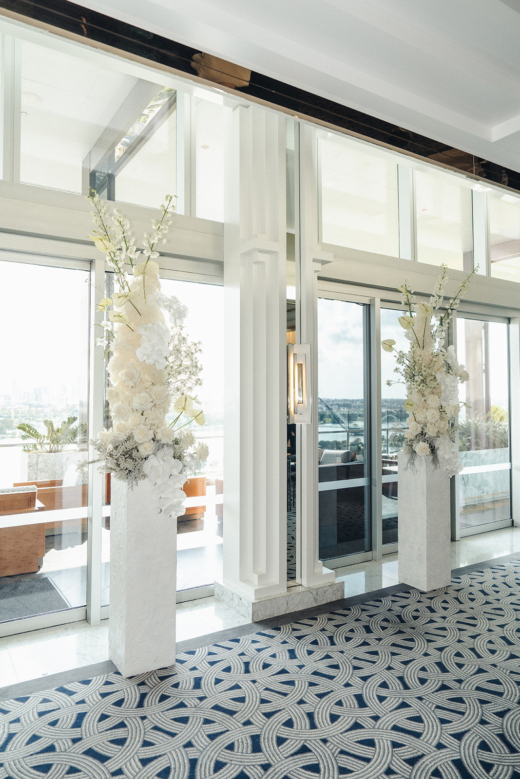 Luxury wedding ceremony overlooking Perth city at Crown Perth