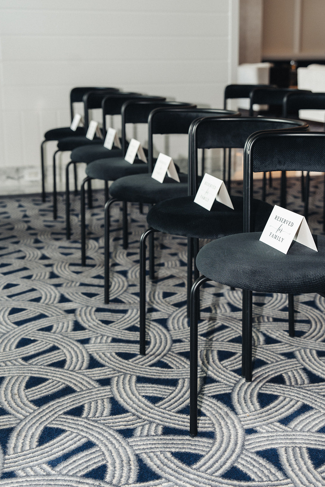 Ceremony seating setup in Crystal Club at Crown Perth wedding