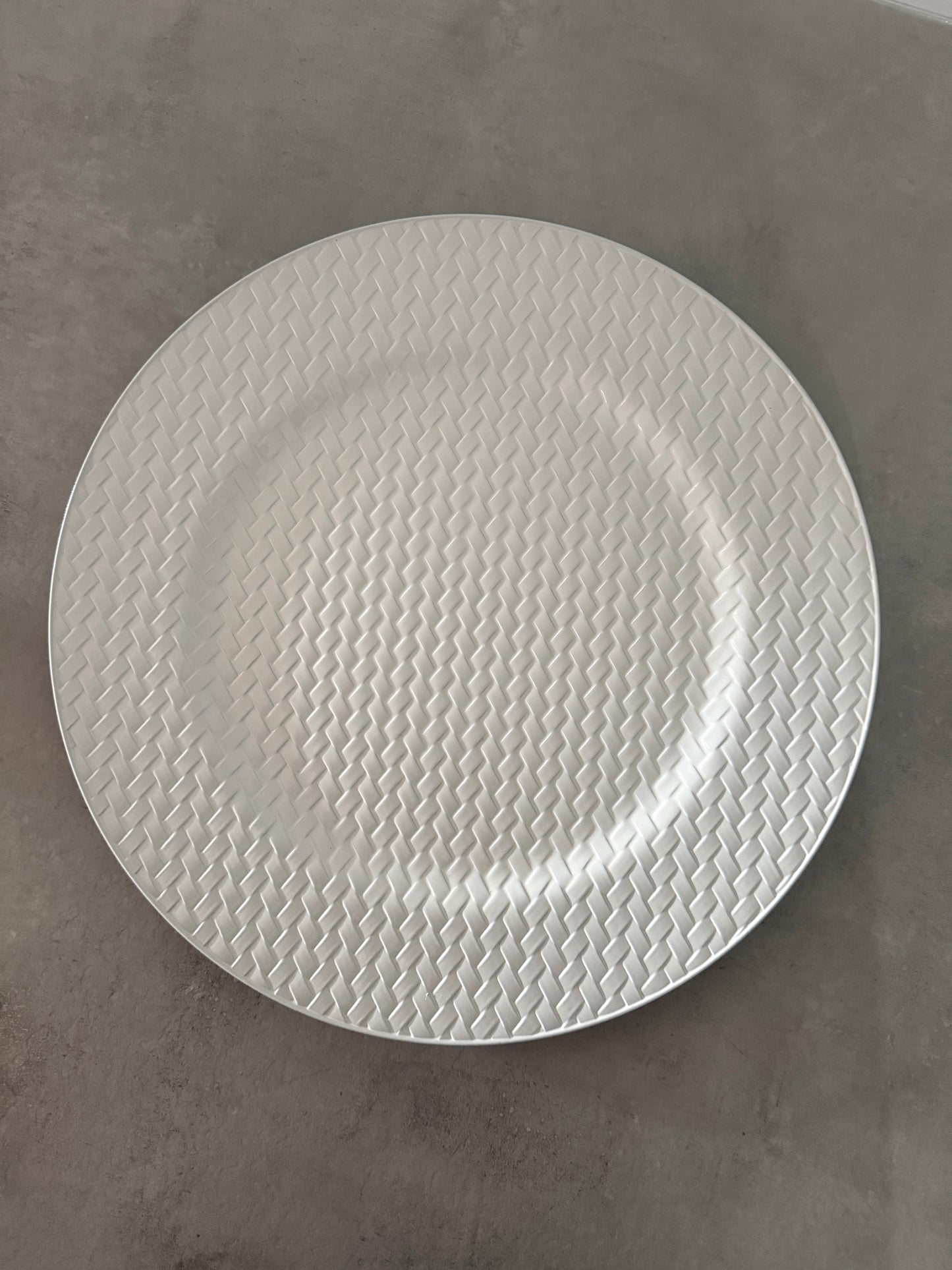 White Textured Weave Charger Plate