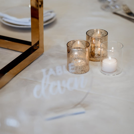 White + Clear Acrylic Table Numbers